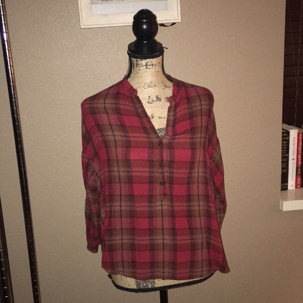 Lucky Brand slouchy pleated shirt